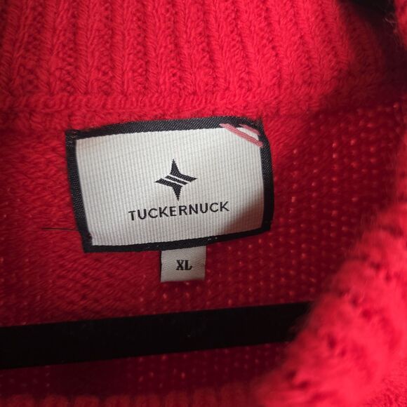 Tuckernuck Red Fringe Caswell Sweater Size XL Wool Blend Knit - Picture 3 of 11